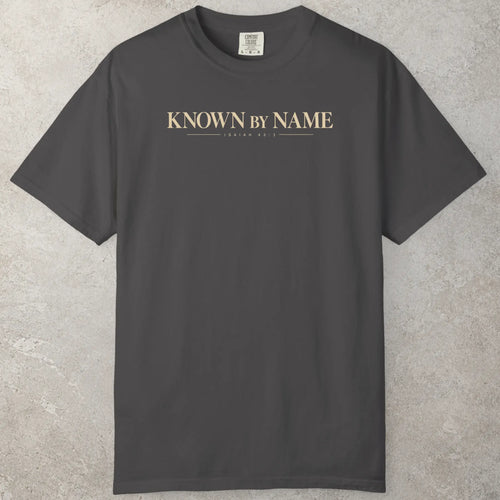 Called By Name T-Shirt in Graphite (near-black grey) — identity, isaiah, Comfort Colors 1717 unisex christian faith tee