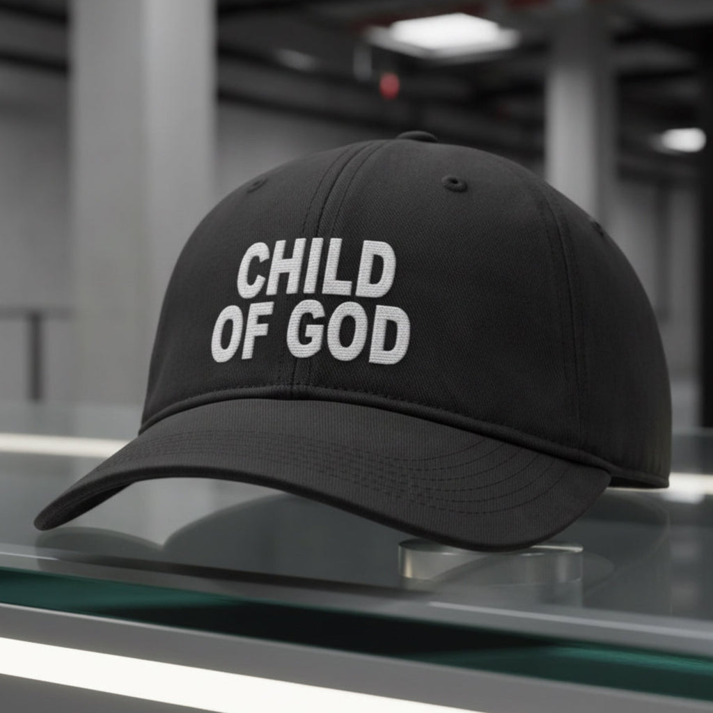 Child of God Cap in Black — child of god, identity in christ, Comfort Colors CCWC0 washed christian cap
