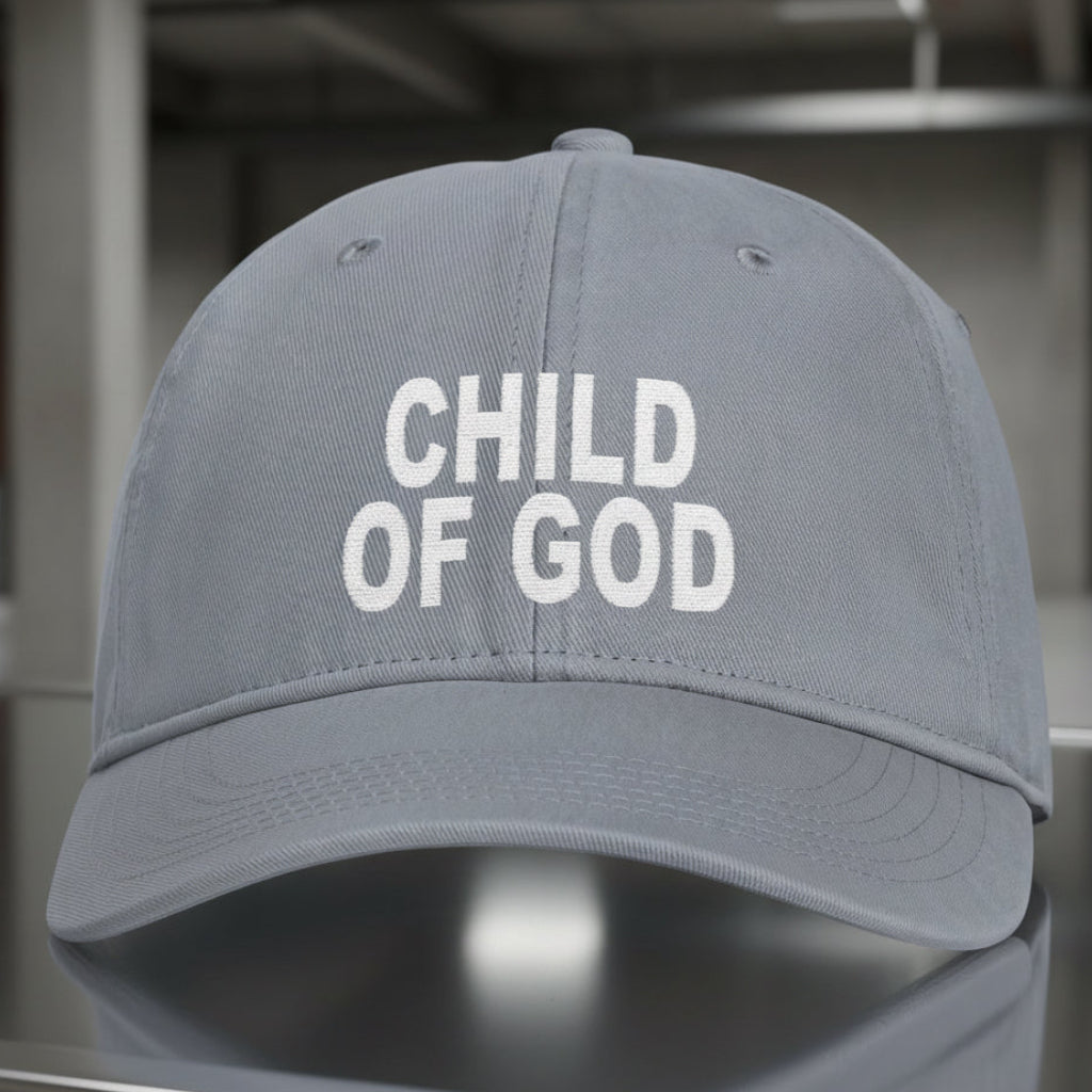 Child of God Cap in Granite (grey) — child of god, identity in christ, Comfort Colors CCWC0 washed christian cap