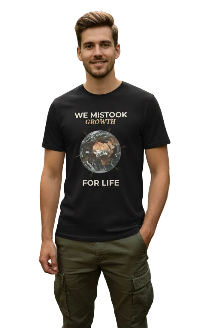 we took growth or life eco friendly graphic on a black tee