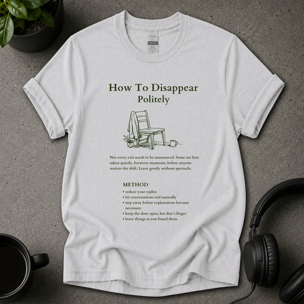 How To Disappear Politely Funny Graphic T-Shirt