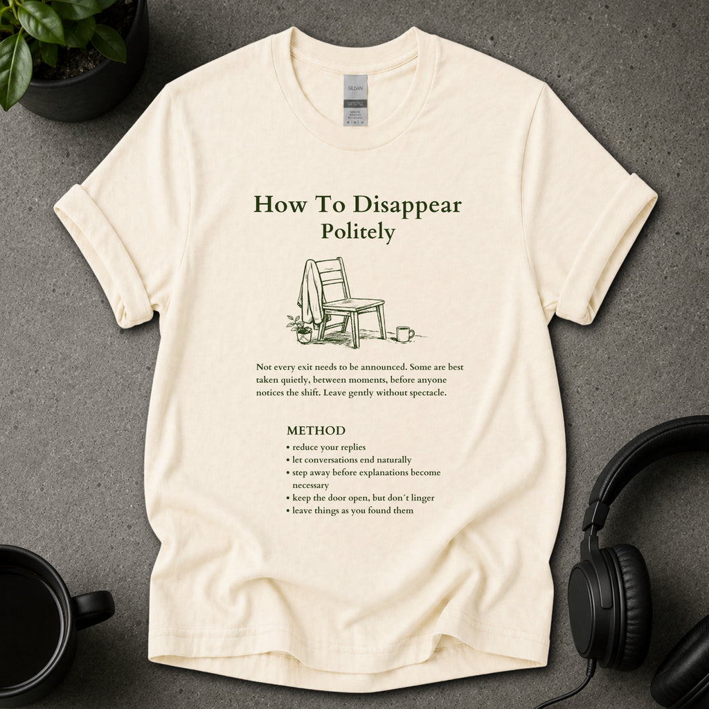 How To Disappear Politely Funny Graphic T-Shirt