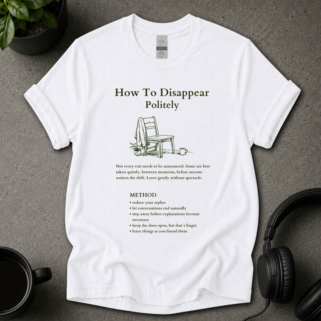 How To Disappear Politely Funny Graphic T-Shirt