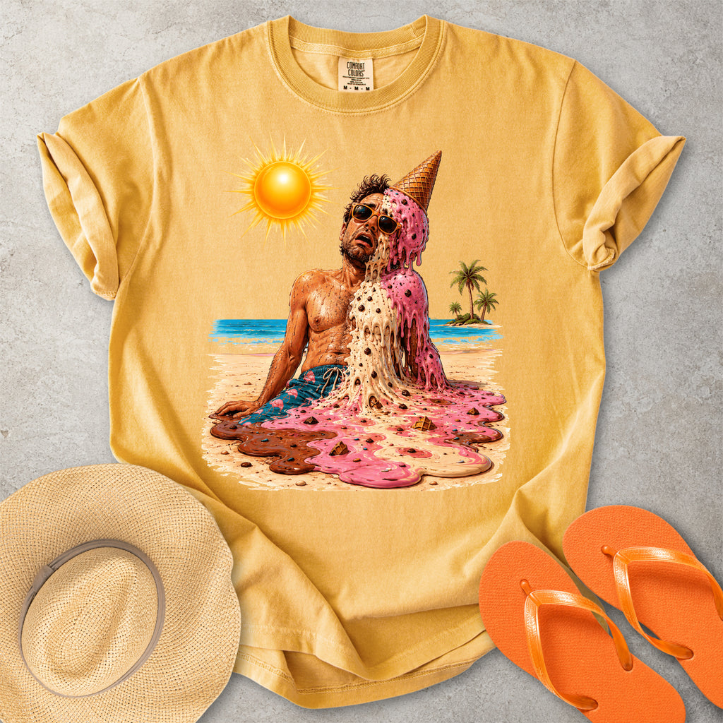 Melting Ice Cream Man Summer T-Shirt