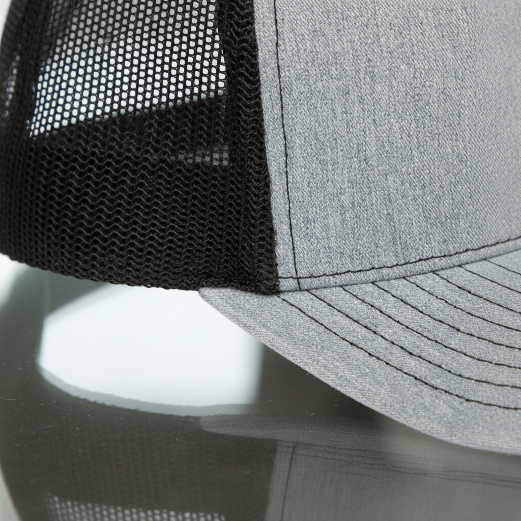 Prayed Up Trucker Cap — close-up of breathable mesh back, Richardson 112 christian trucker cap
