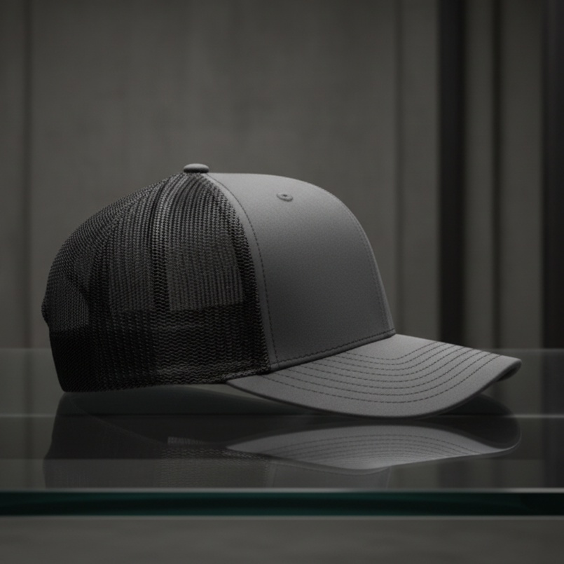 Prayed Up Trucker Cap — side view, Richardson 112 christian trucker cap