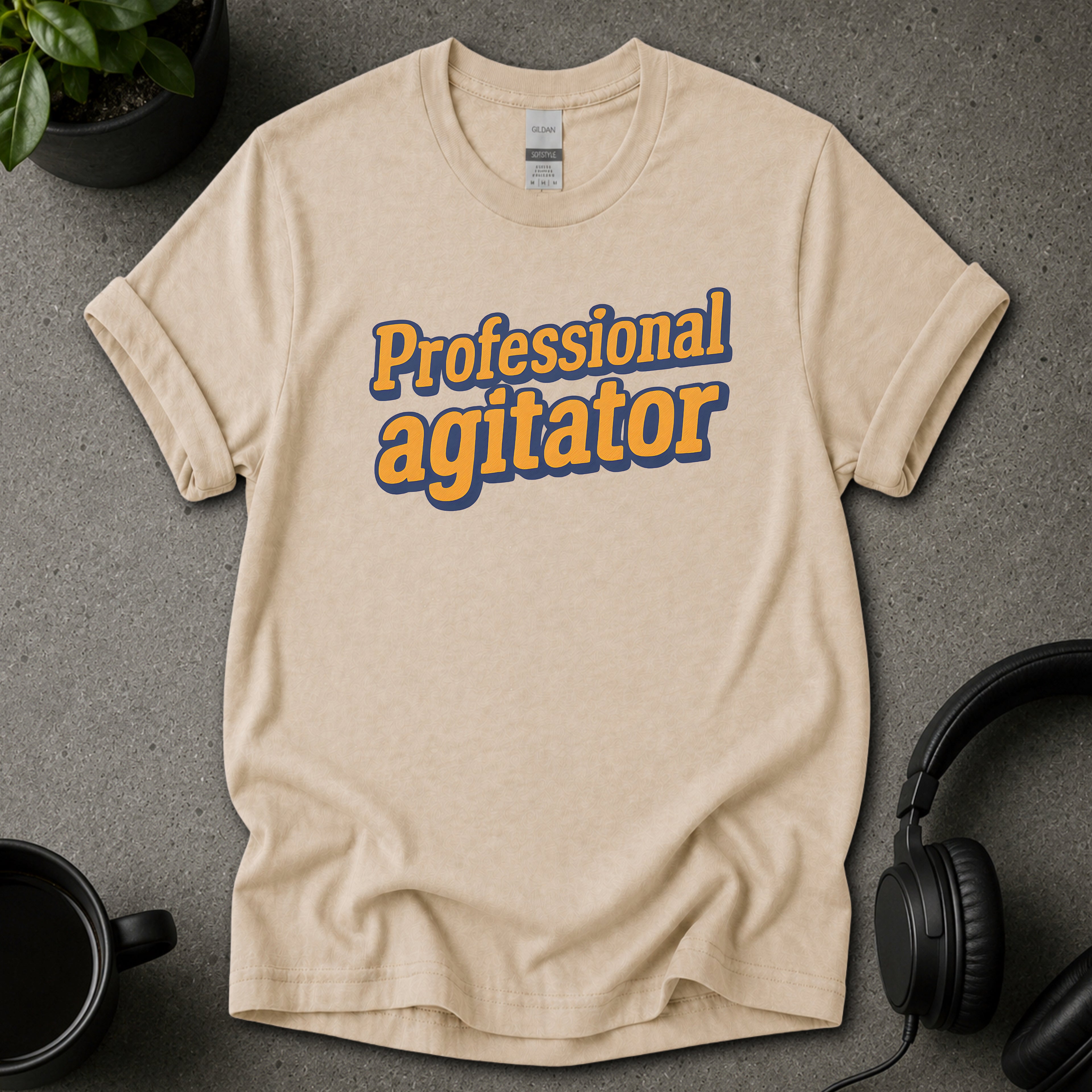 Professional Agitator Funny Text T-Shirt