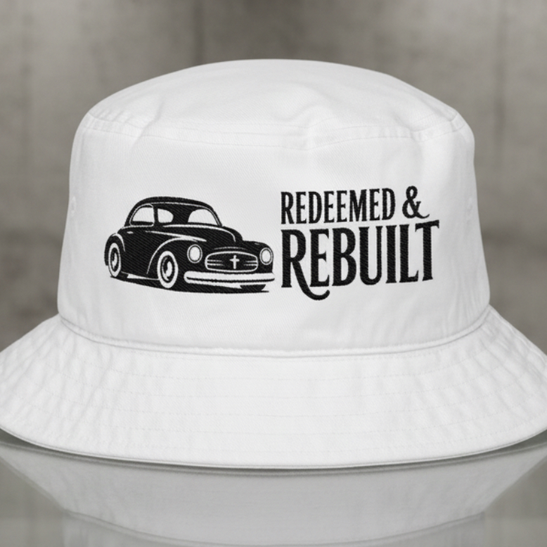 Redeemed & Rebuilt Embroidered Christian Bucket Hat
