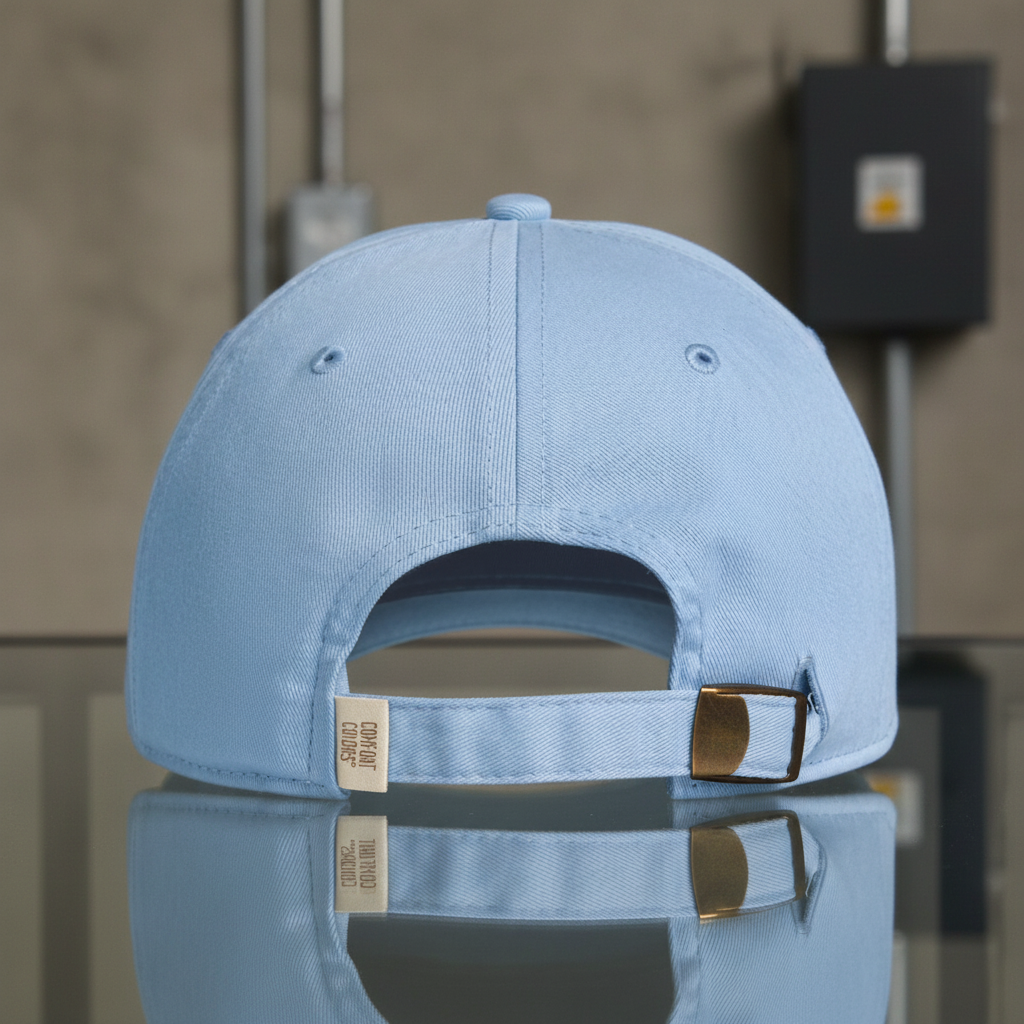 Split Nail Cross Cap — back view showing adjustable strap and metal slider, Comfort Colors CCWC0 washed christian cap