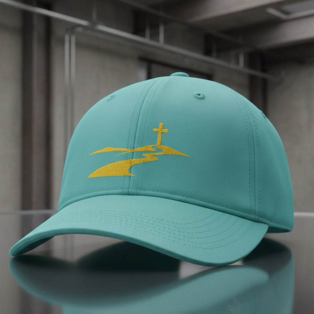 Winding Path Cap in Chalky Mint (mint green) — winding path, walk of faith, Comfort Colors CCWC0 washed christian cap
