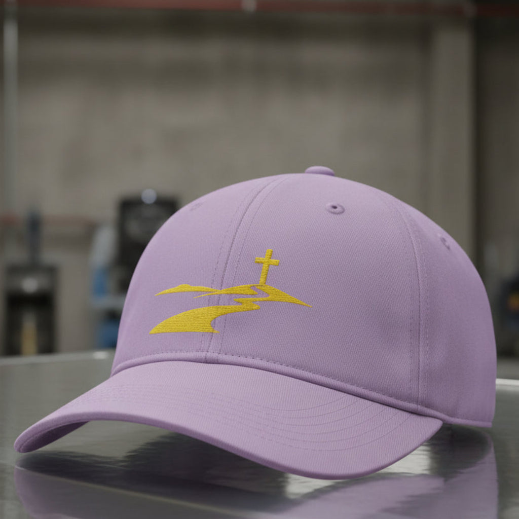 Winding Path Cap in Orchid (lilac) — winding path, walk of faith, Comfort Colors CCWC0 washed christian cap